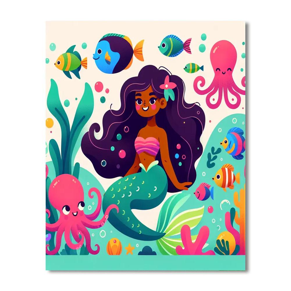 Underwater Mermaid Party Numbered Painting Kits
