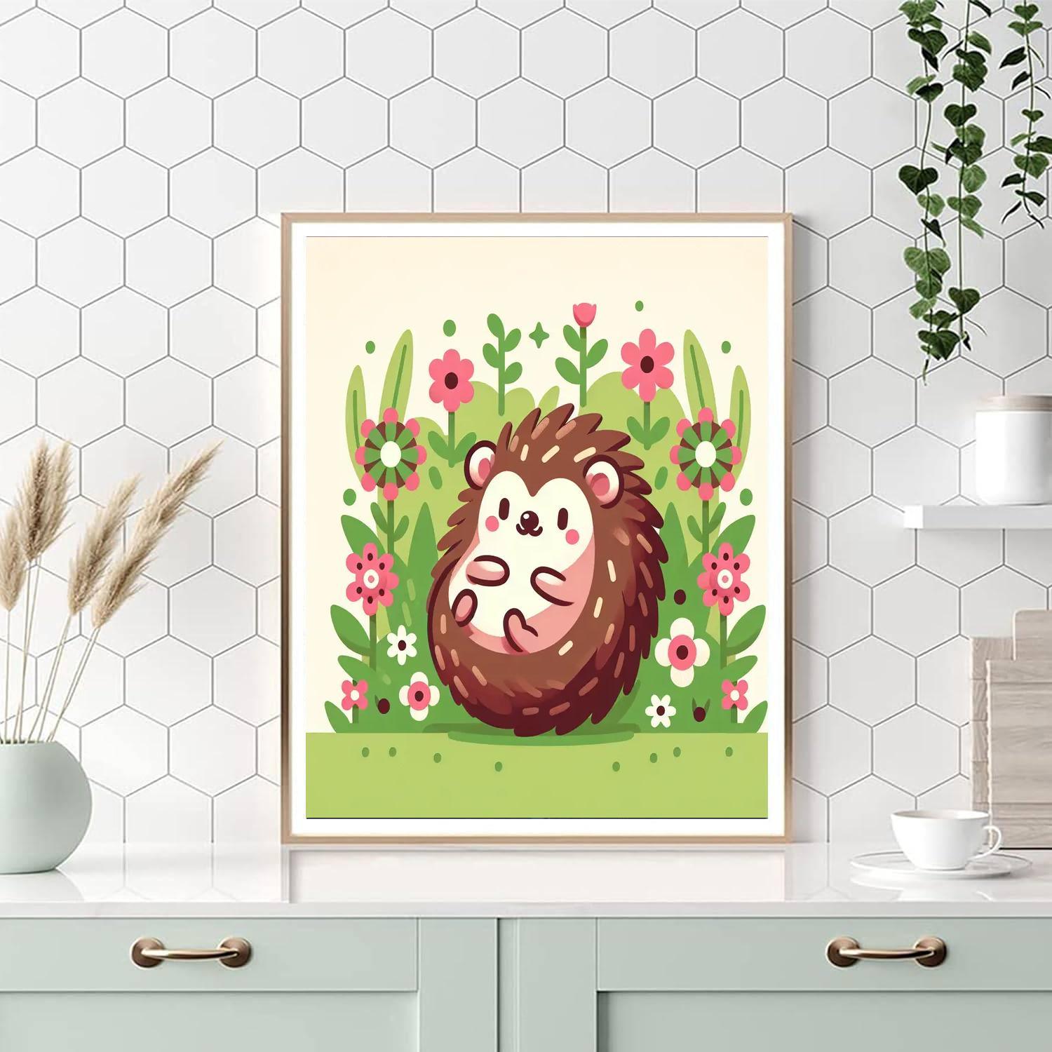 Cozy Garden Hedgehog Paint By Number