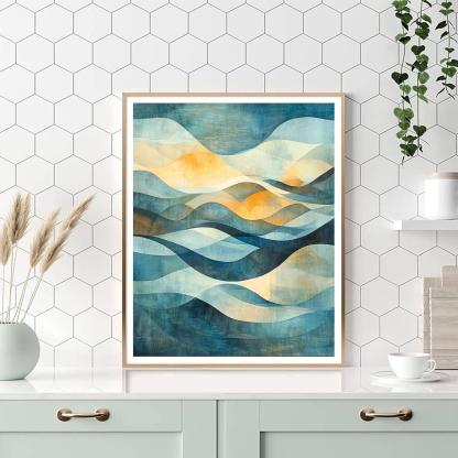 Nandalal Bose Inspired Fluid Reflections  Painting Number Kit