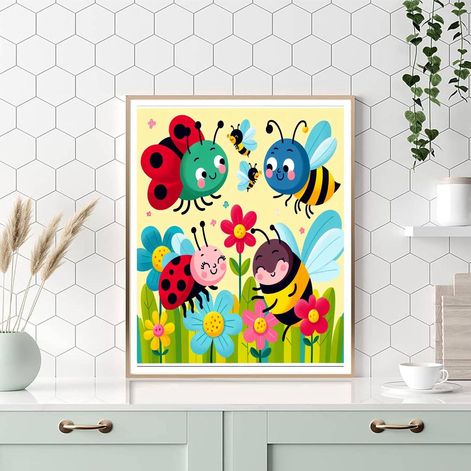 Giggling Garden Bugs Numbered Painting Kits