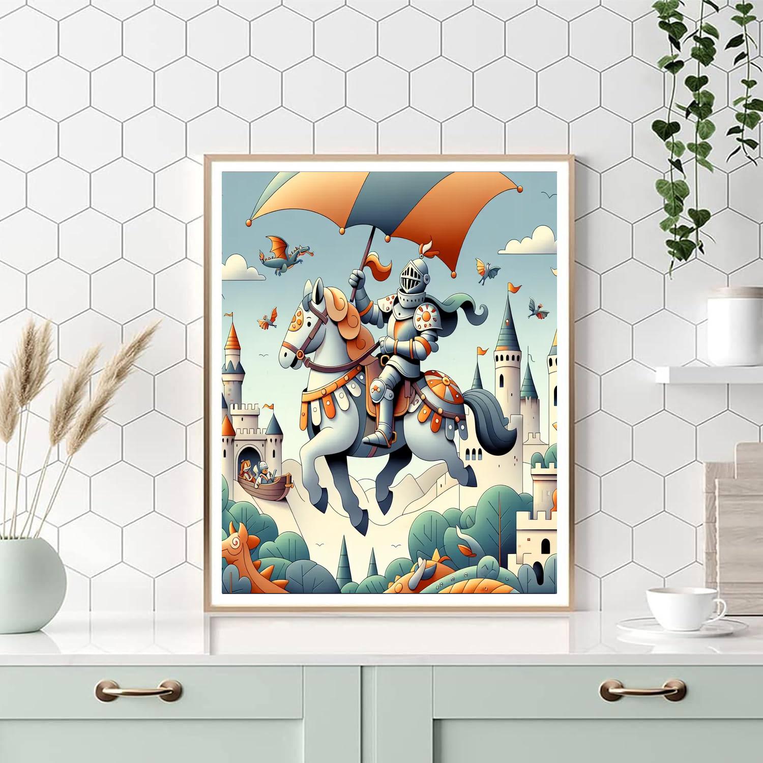 Merry Medieval Knight Adventure Paint By Numbers Art