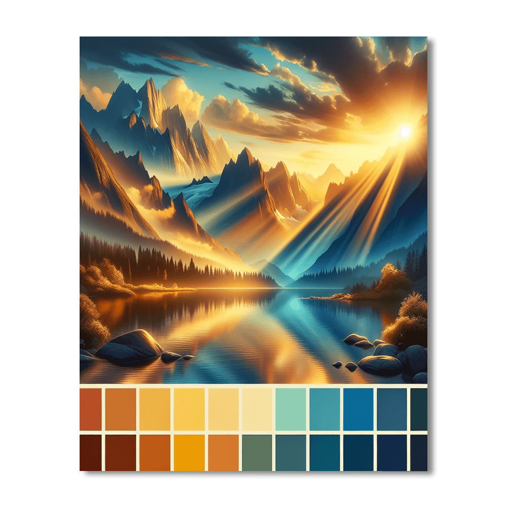 Sunkissed Mountains Painting Number Kit