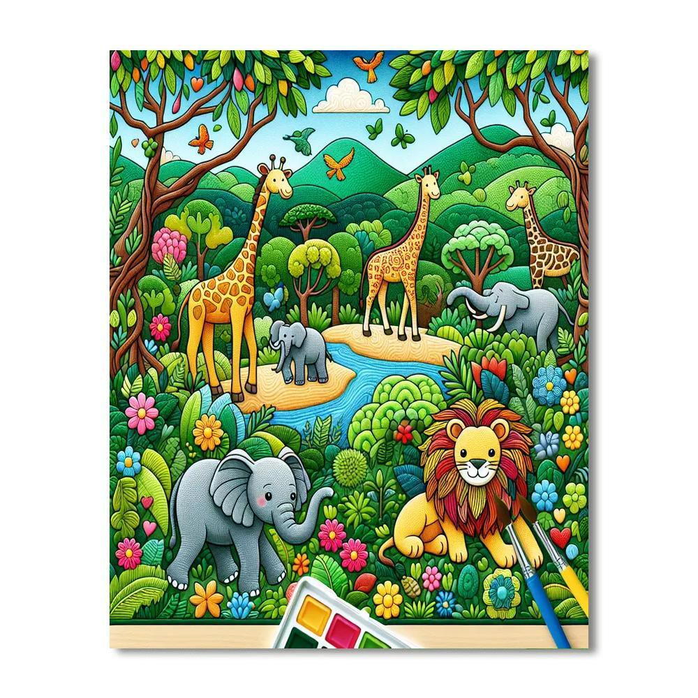 Adorable Animal Safari Paint By Color
