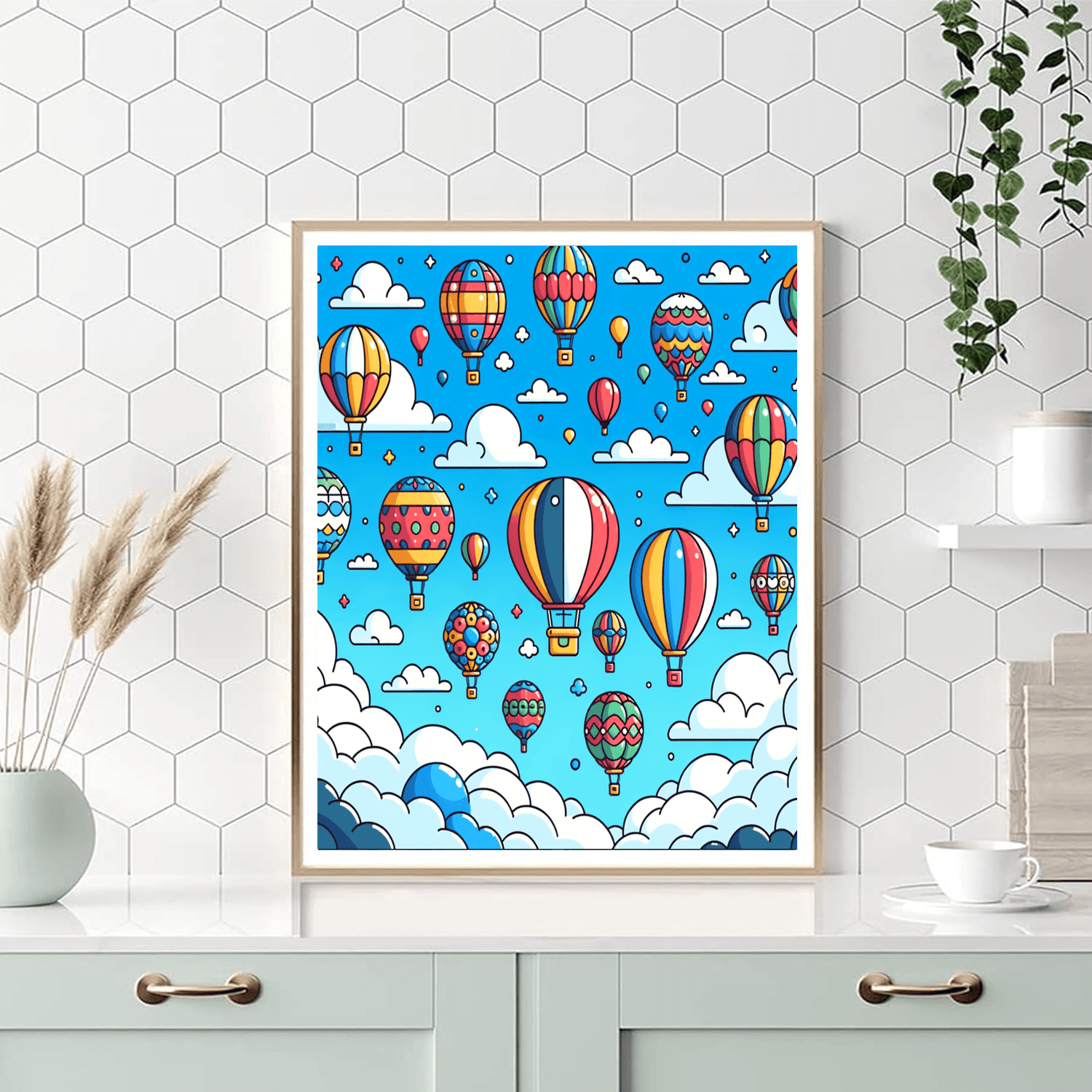 Charming Hot Air Balloon Numbered Painting Kits
