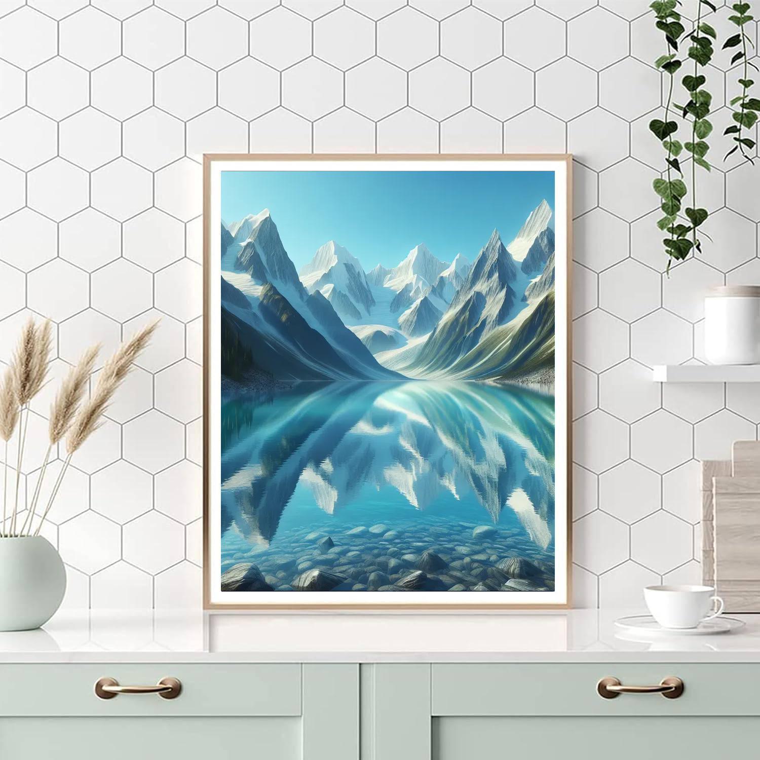 Glistening Alpine Lake DIY Paint By Numbers