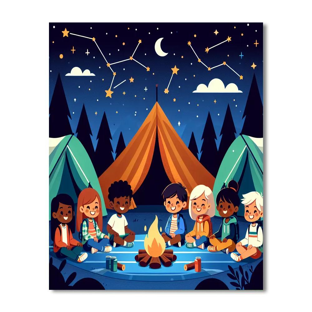 Celestial Constellation Campout Painting By Numbers Kit