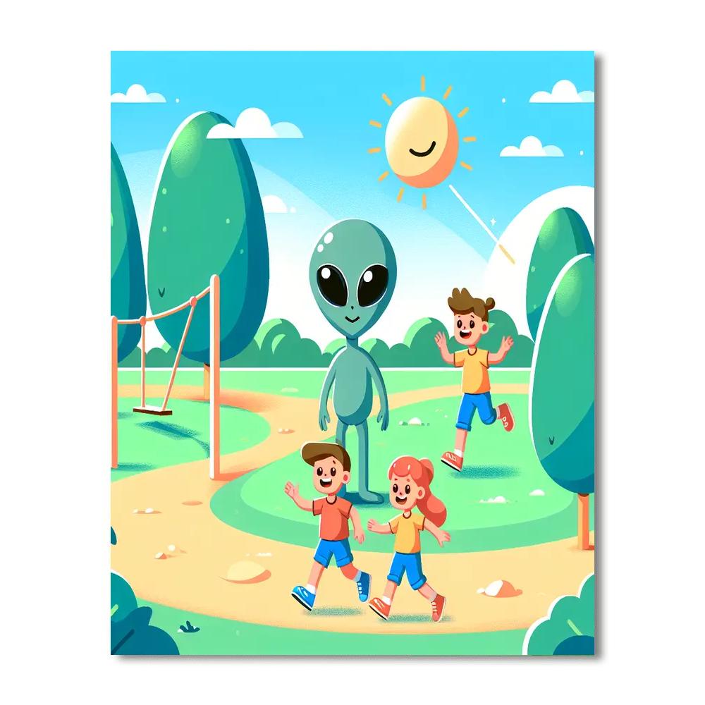 Alien Exploration Squad Number Painting