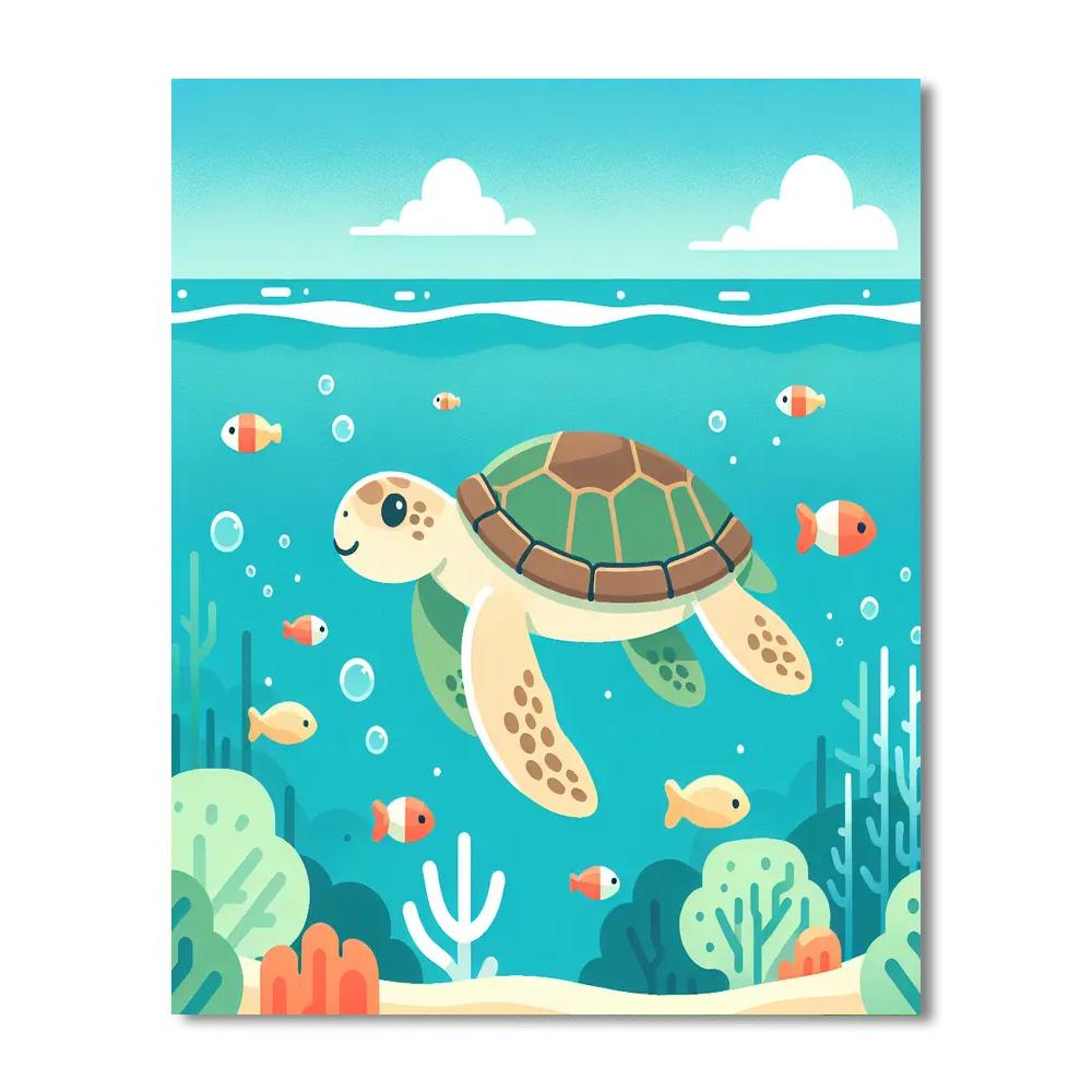 Sea Turtle Journey Numbered Painting Kits
