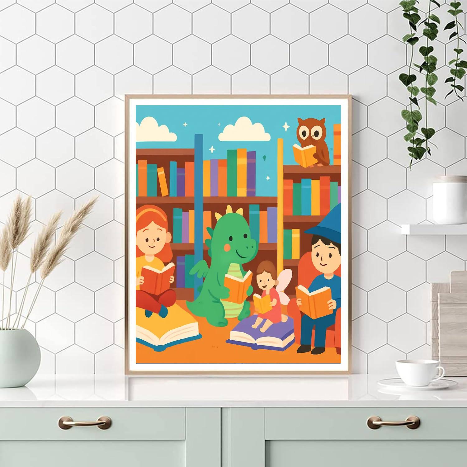 Exploring The Magical Library DIY Paint By Numbers