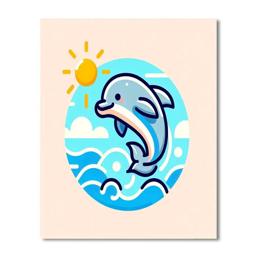 Sunny Day Dolphin Paint By Number