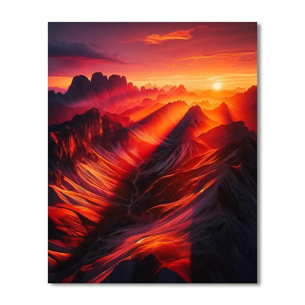 Sunset Over Mountain Majesty Paint By Numbers Art