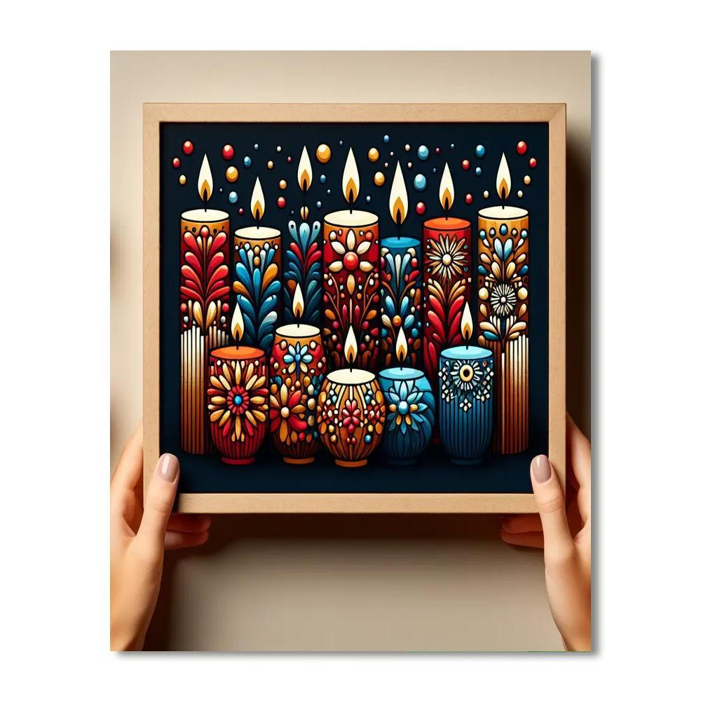 Festival Of Lights Candles Paint By Number