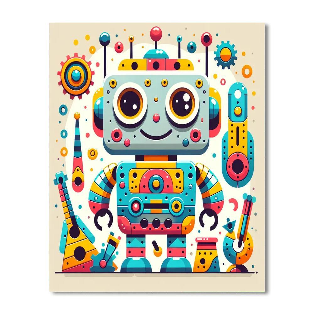 Bold Robot Paint By Numbers Art