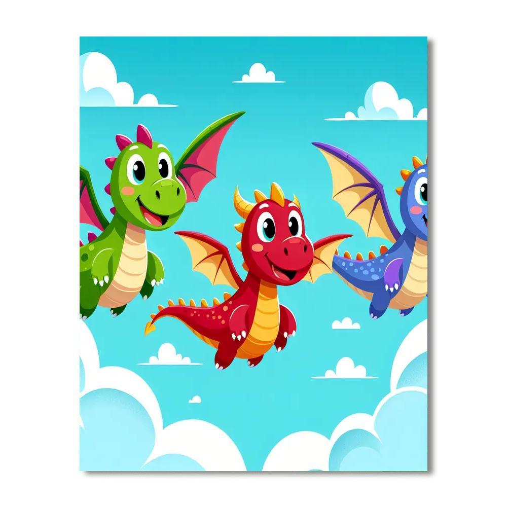 Funky Fantasy Dragons Paint By Numbers