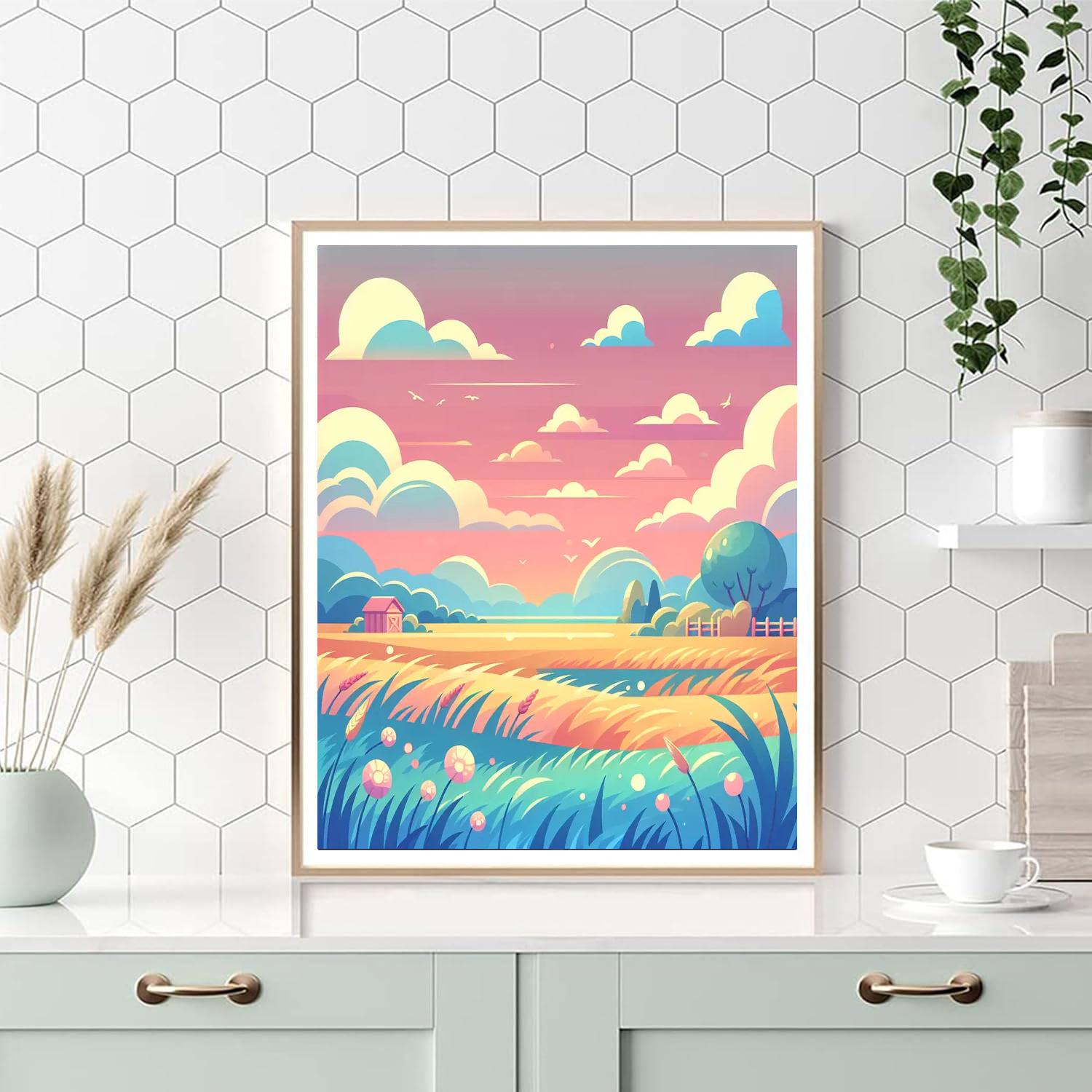 Peaceful Prairie Sky Paint By Numbers Art