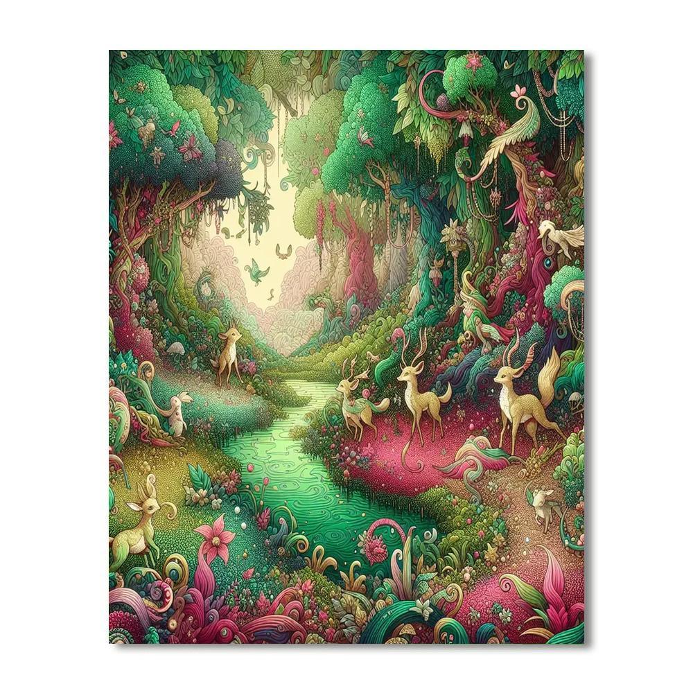Adventure Through Enchanted Forests Numbered Painting Kits