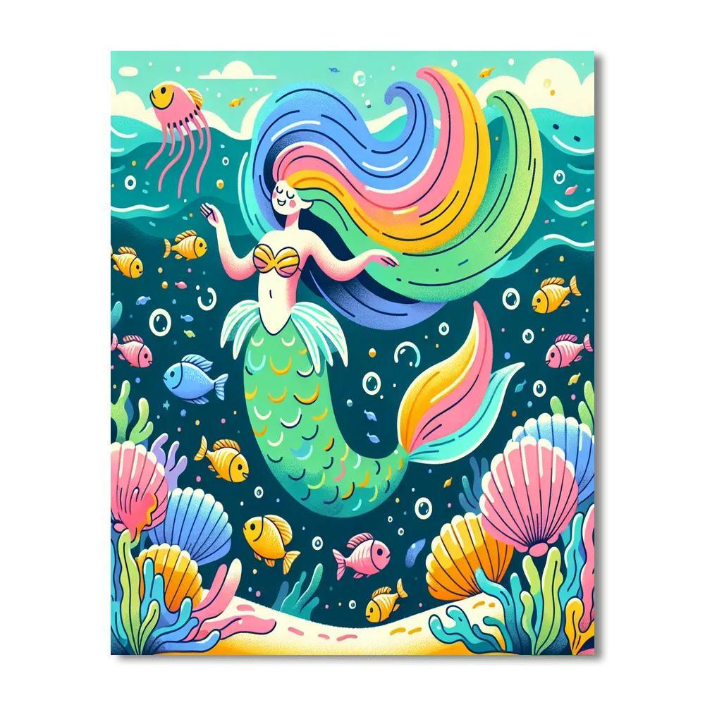 Fantastic Mermaid's Cove Painting By Numbers Kit