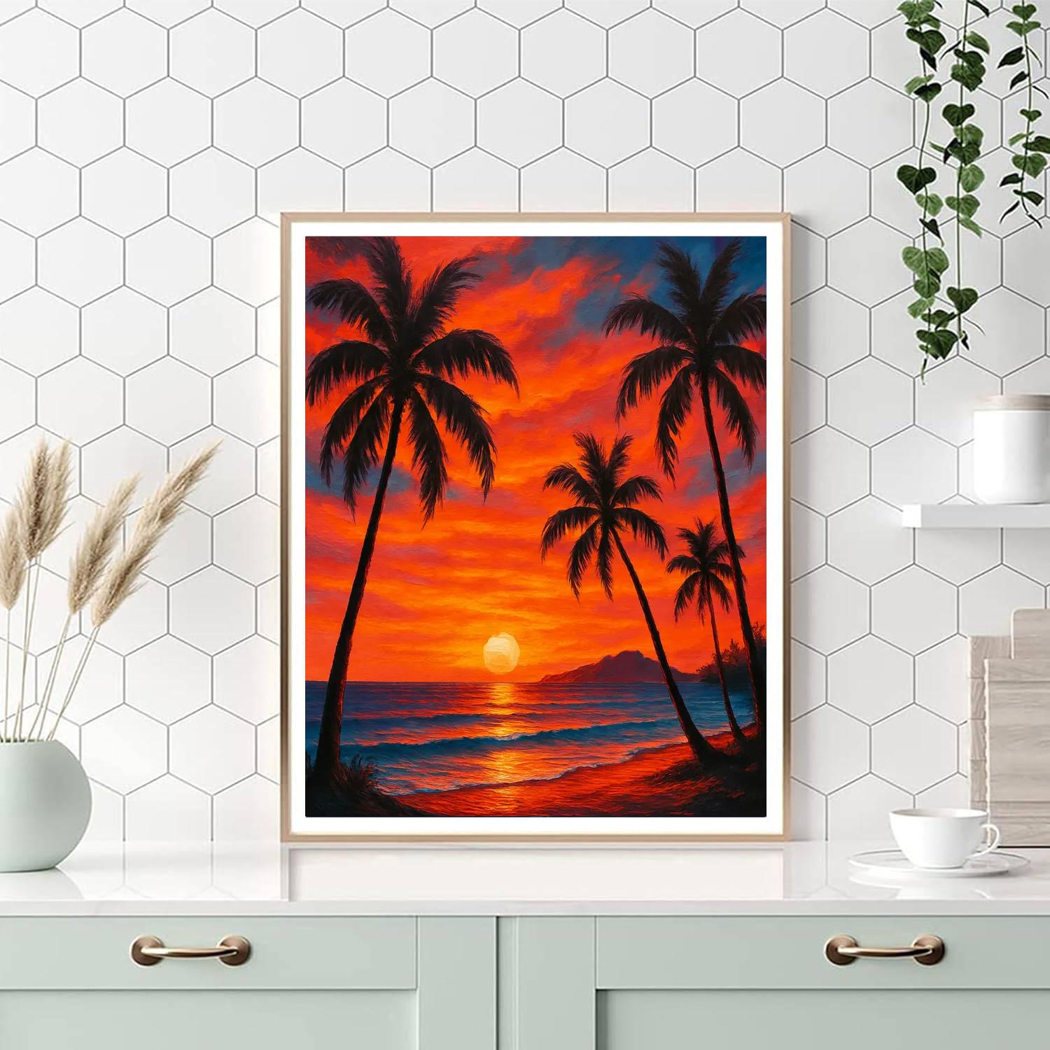 Hawaii Sunset Serenade Number Painting