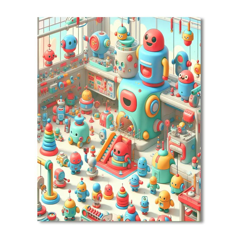 Funny Robot Factory Paint By Number