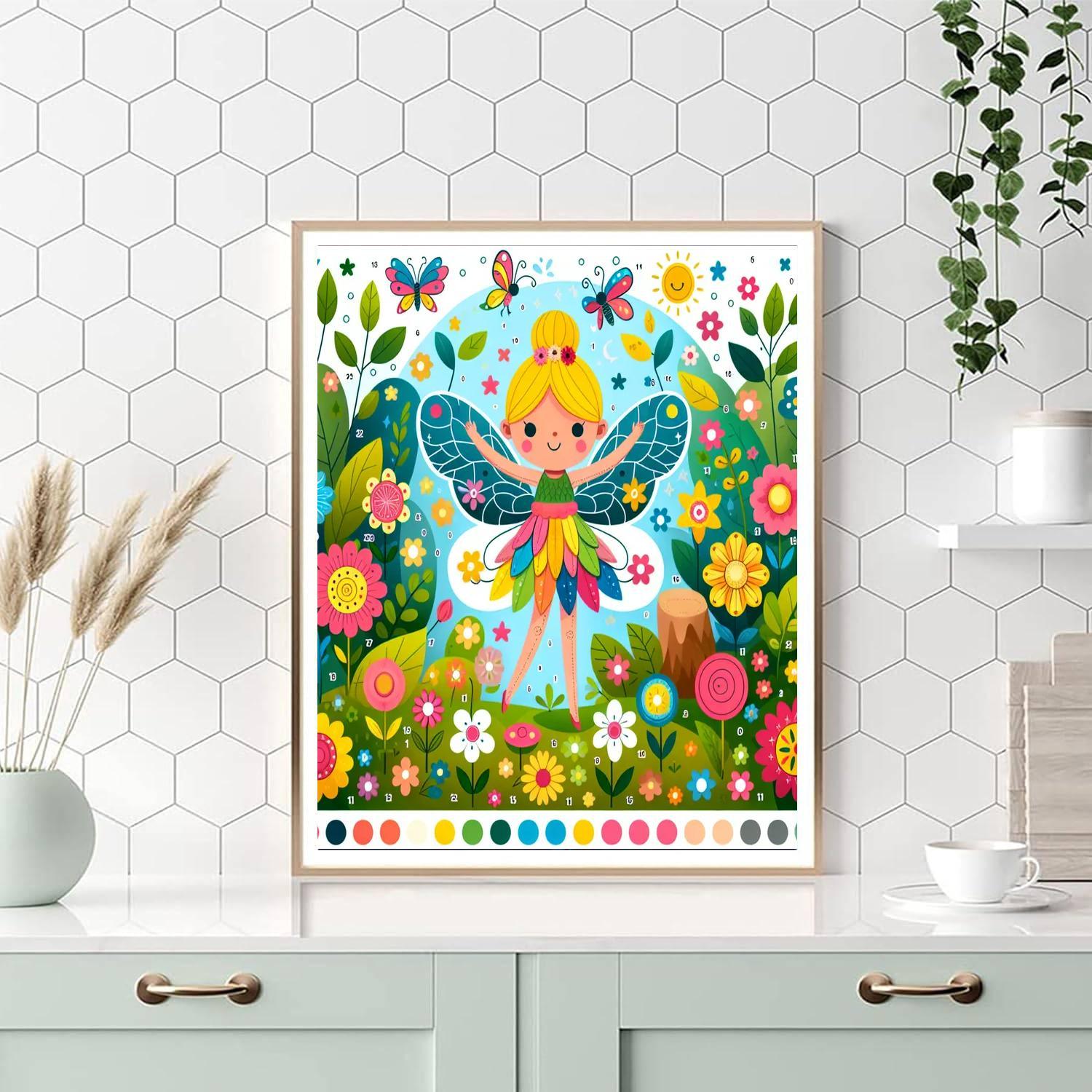 Friendly Fairies In The Garden Paint By Numbers Art