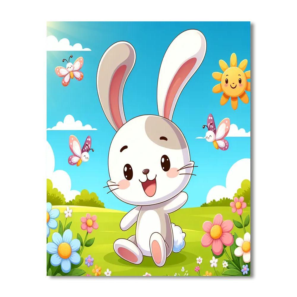 Cheerful Spring Bunny Paint By Numbers Art
