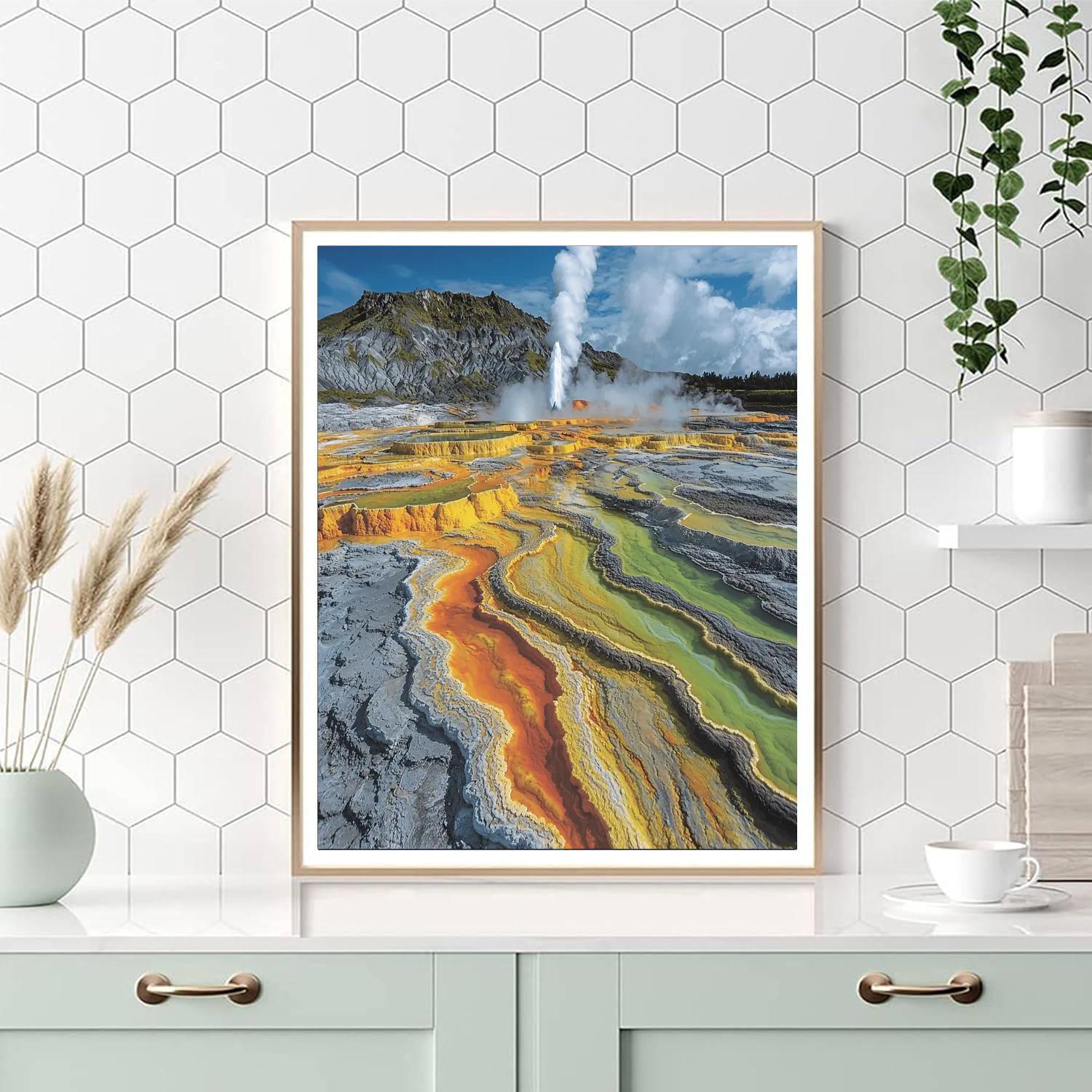 Rotorua Geothermal Fields - New Zealand Numbered Painting Kits