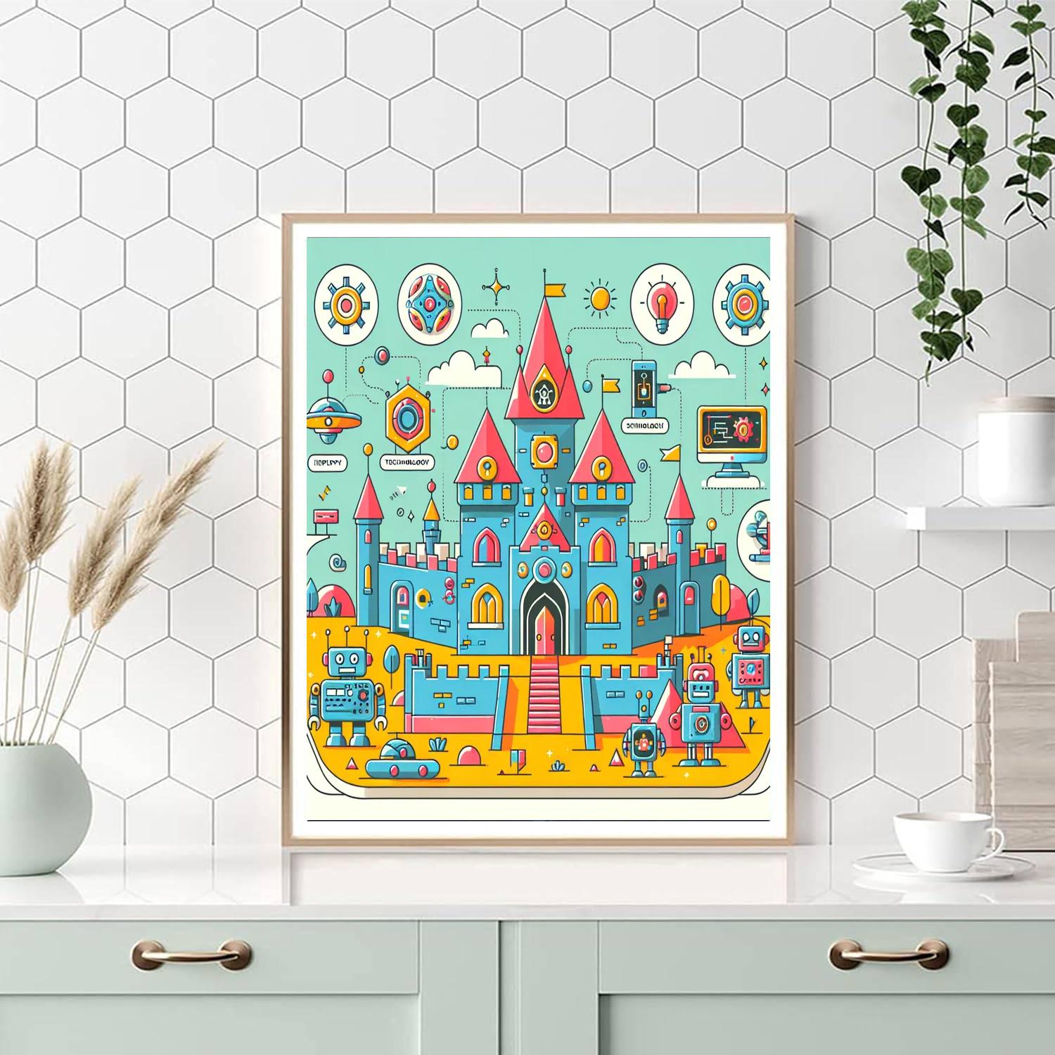 Castle Of The Future Paint By Numbers Art