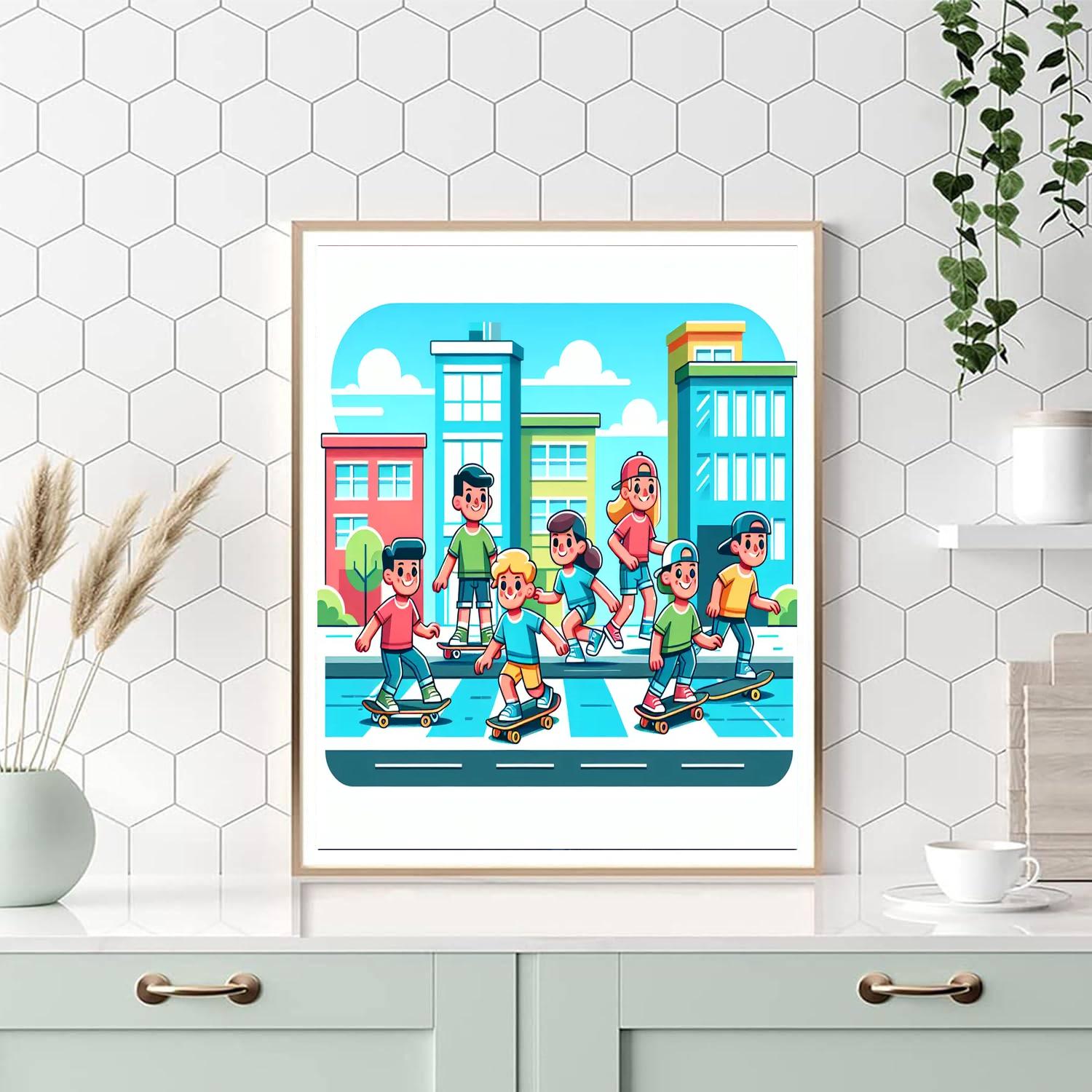 City Skateboard Jam DIY Paint By Numbers