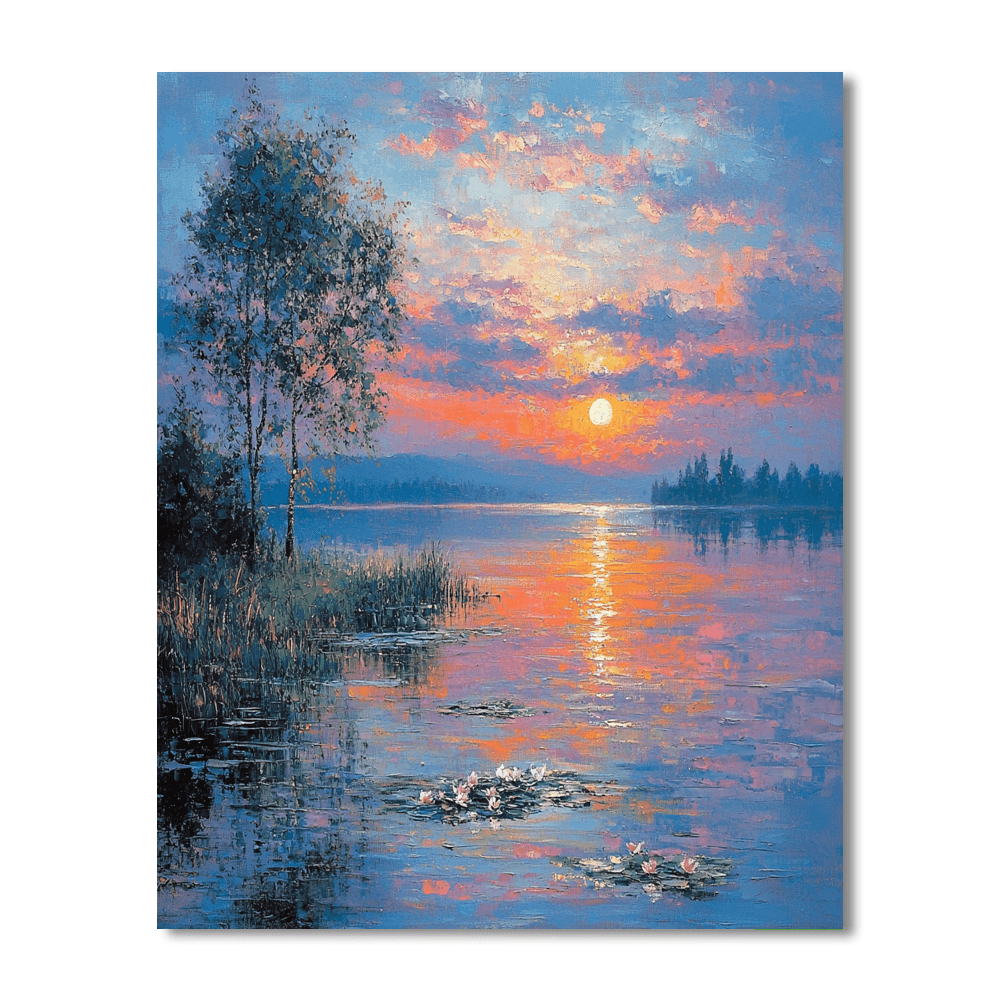 Claude Monet Inspired Dreamy Nightfall  DIY Paint By Numbers