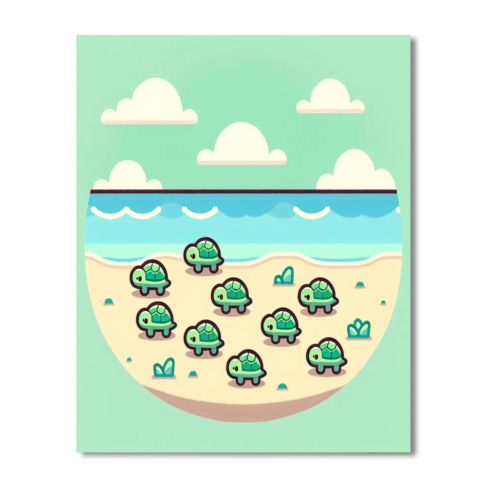Tiny Turtles Paint By Numbers Art