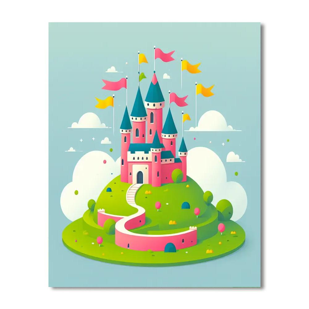 Charming Castle On The Hill Paint By Numbers Art