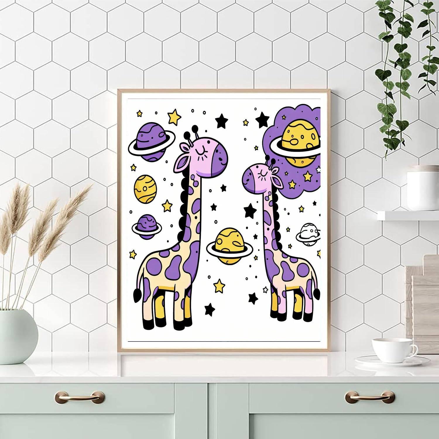 Galaxy Giraffes Paint By Numbers Art