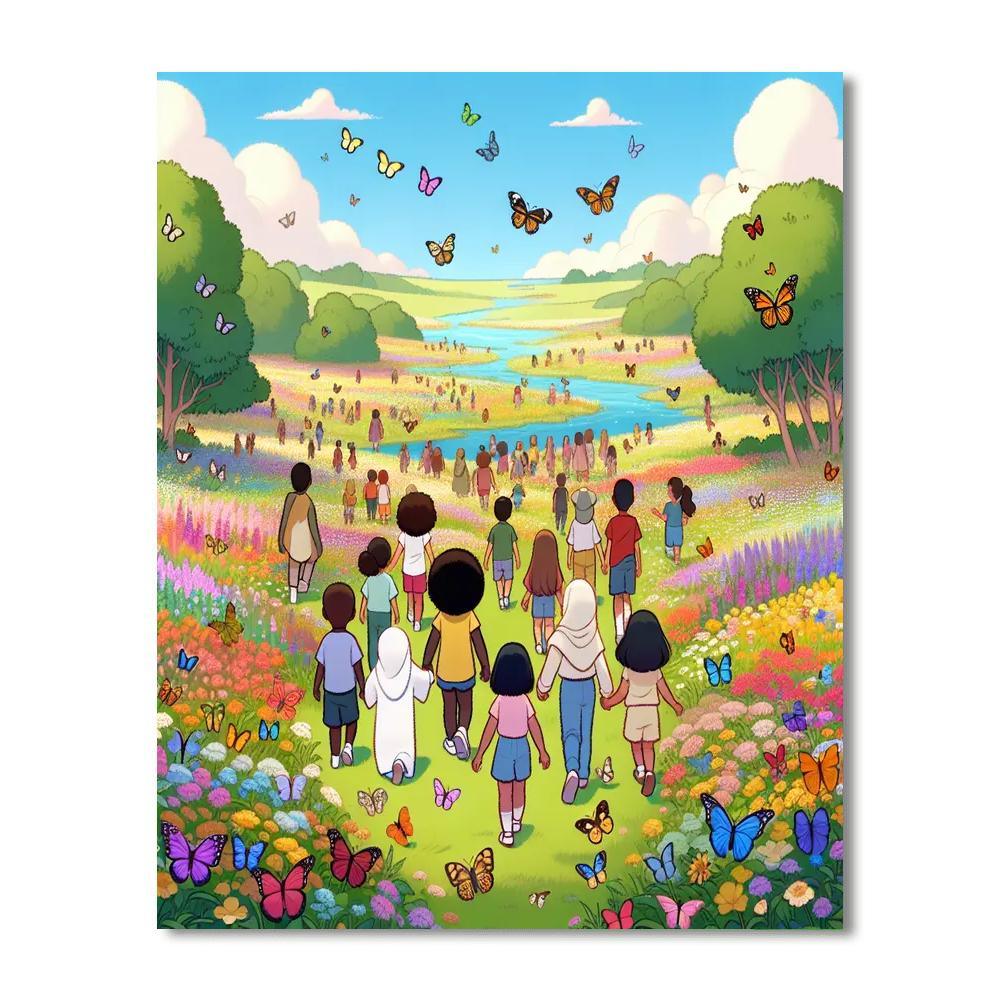 Sunlit Meadow Walk Paint By Numbers