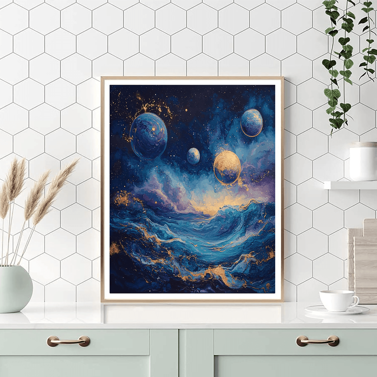 Salvador Dalí Inspired Celestial Nightlight Harmony  Number Painting