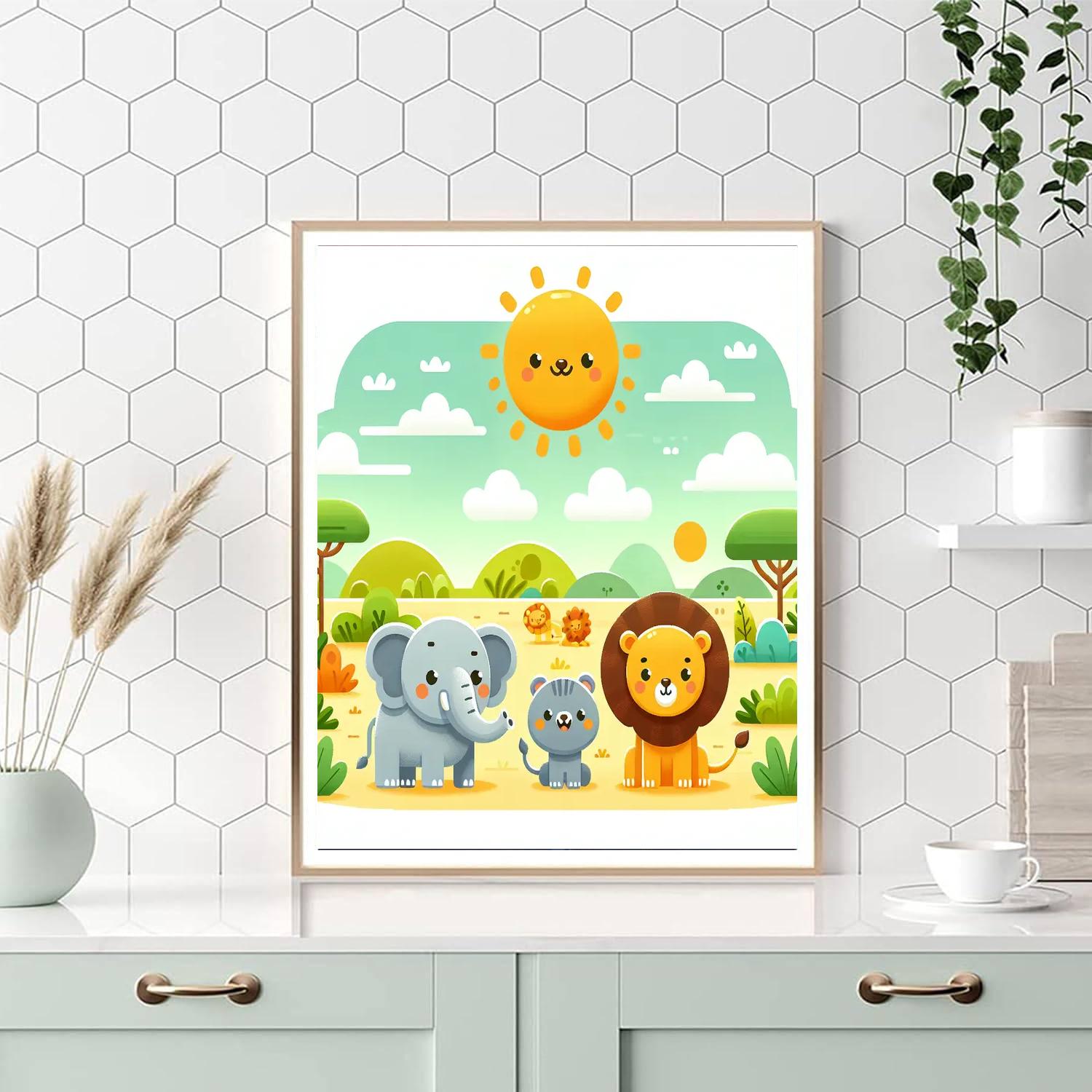Sunny Animal Safari DIY Paint By Numbers