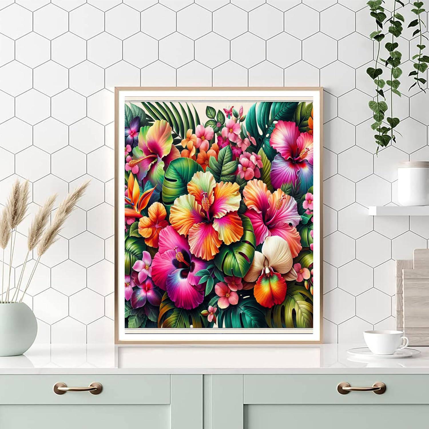 Colorful Tropical Flora Painting By Numbers Kit