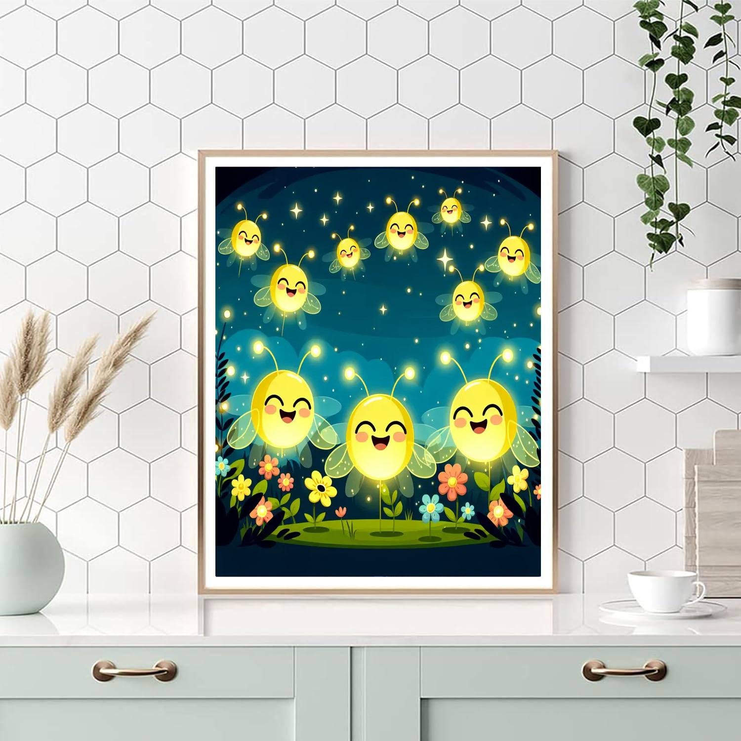 Sparkling Firefly Dance Numbered Painting Kits