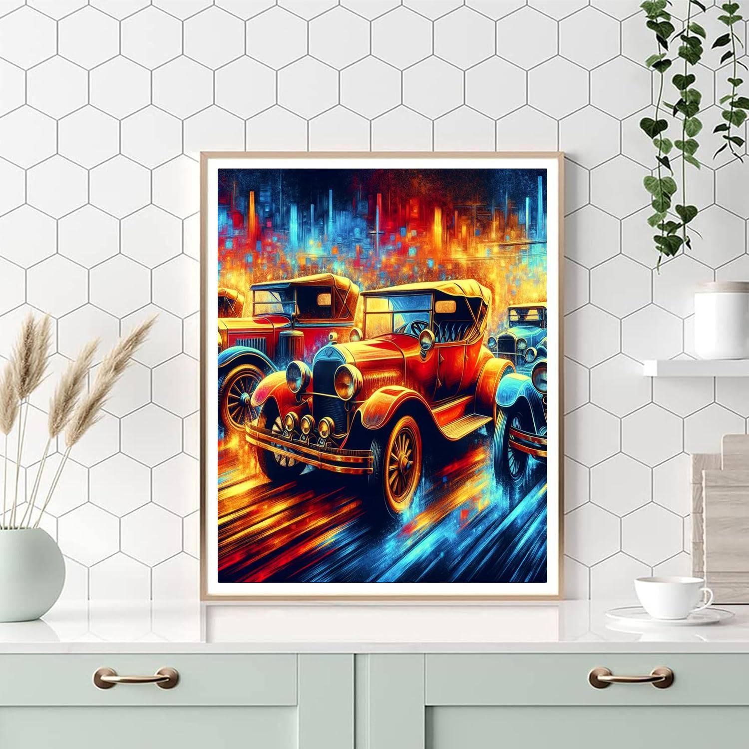 Vintage Vehicle Adventure Painting By Numbers Kit