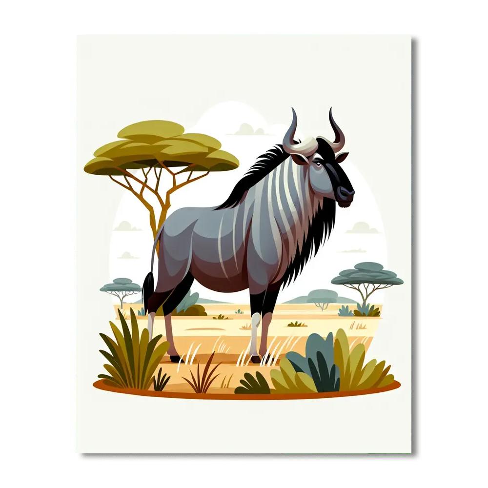 Gleeful Gnu Paint By Numbers Art
