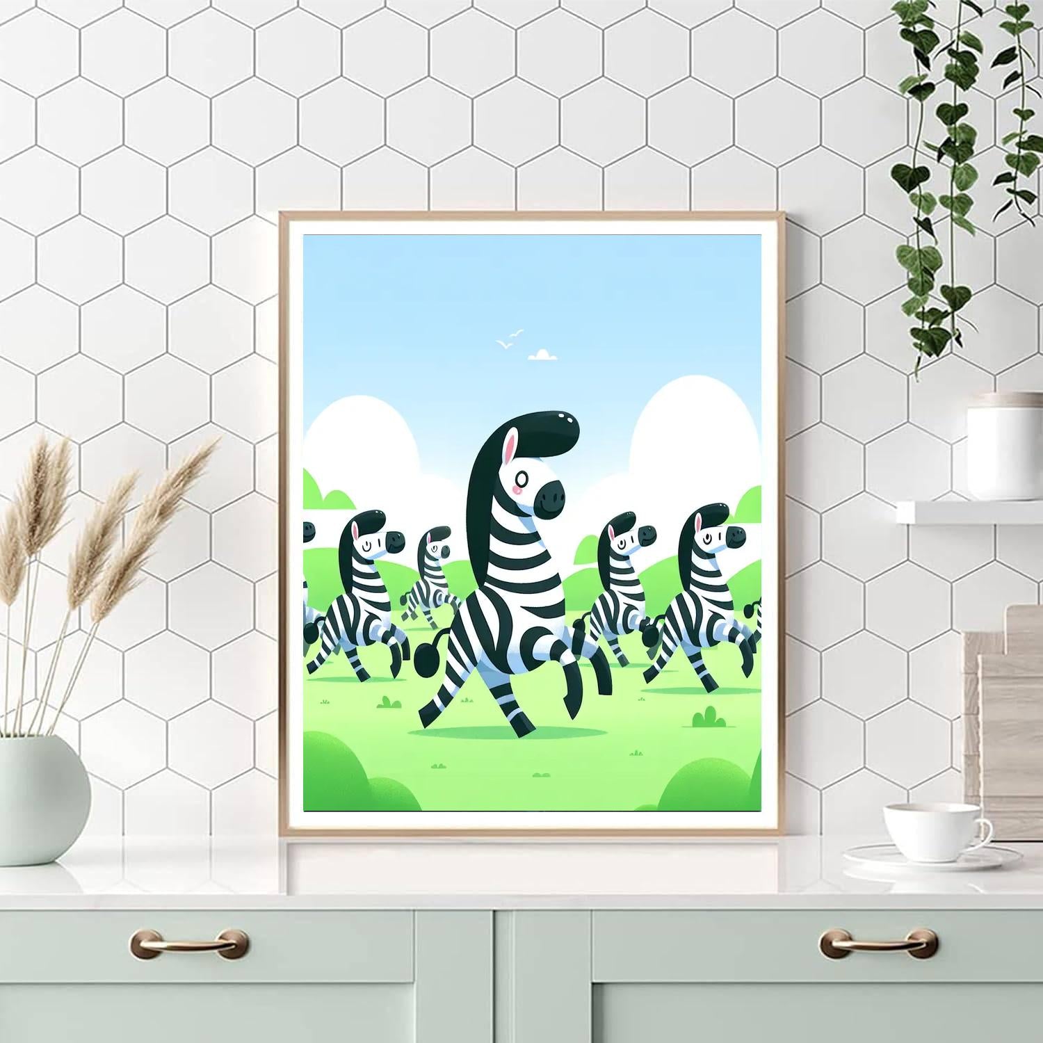 Zany Zebra Parade Numbered Painting Kits