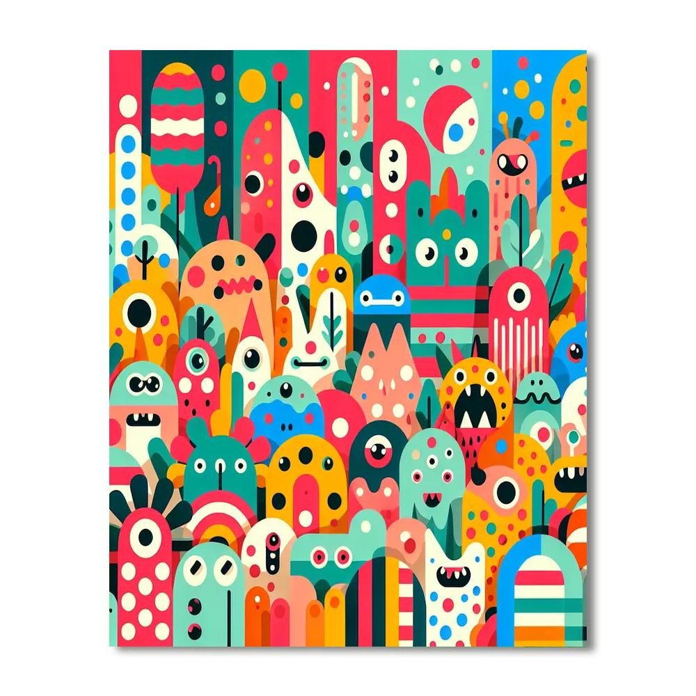 Kaleidoscope Creatures Number Painting