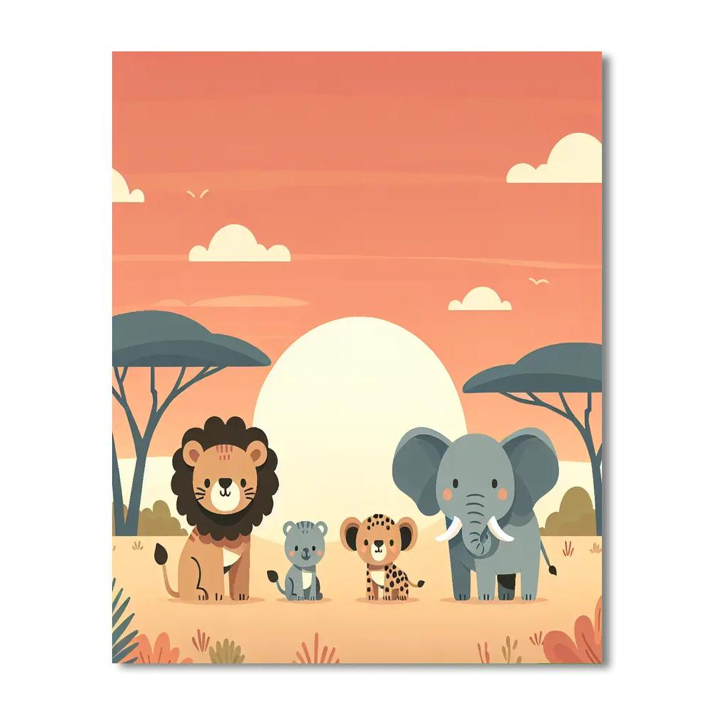 Safari Sunset Soirée Painting By Numbers Kit