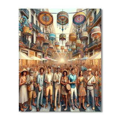 Festa Major De Gracia - Barcelona Paint By Numbers Art