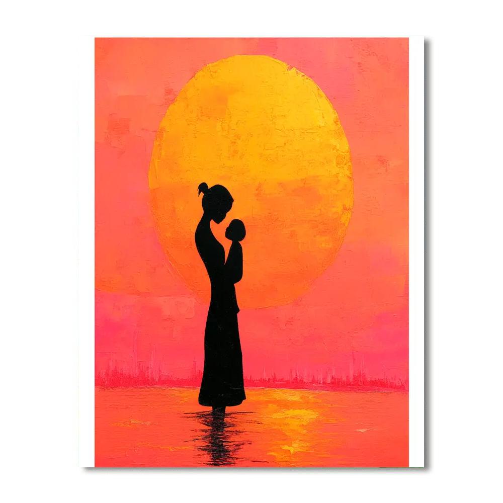 Golden Sunrise Over Motherhood DIY Paint By Numbers