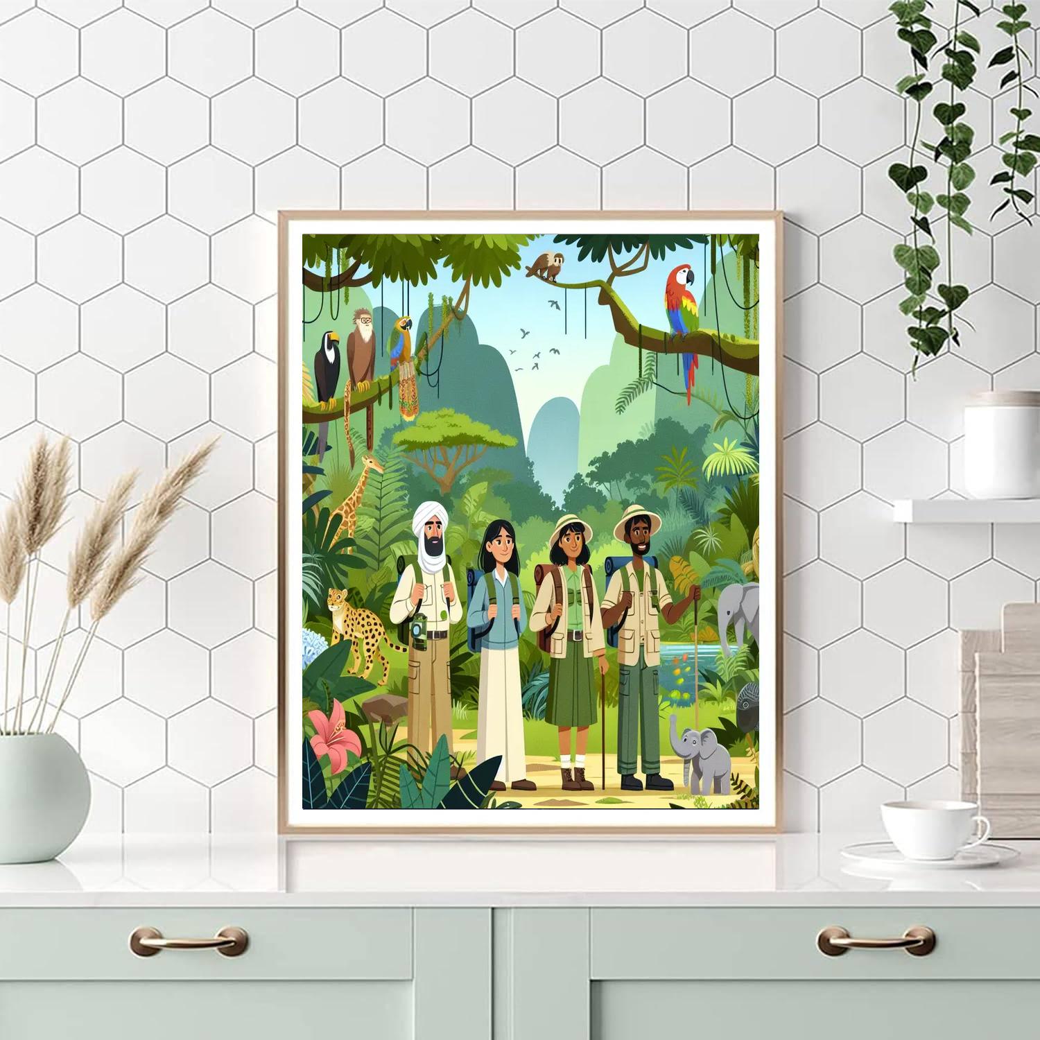 Tropical Rainforest Exploration DIY Paint By Numbers