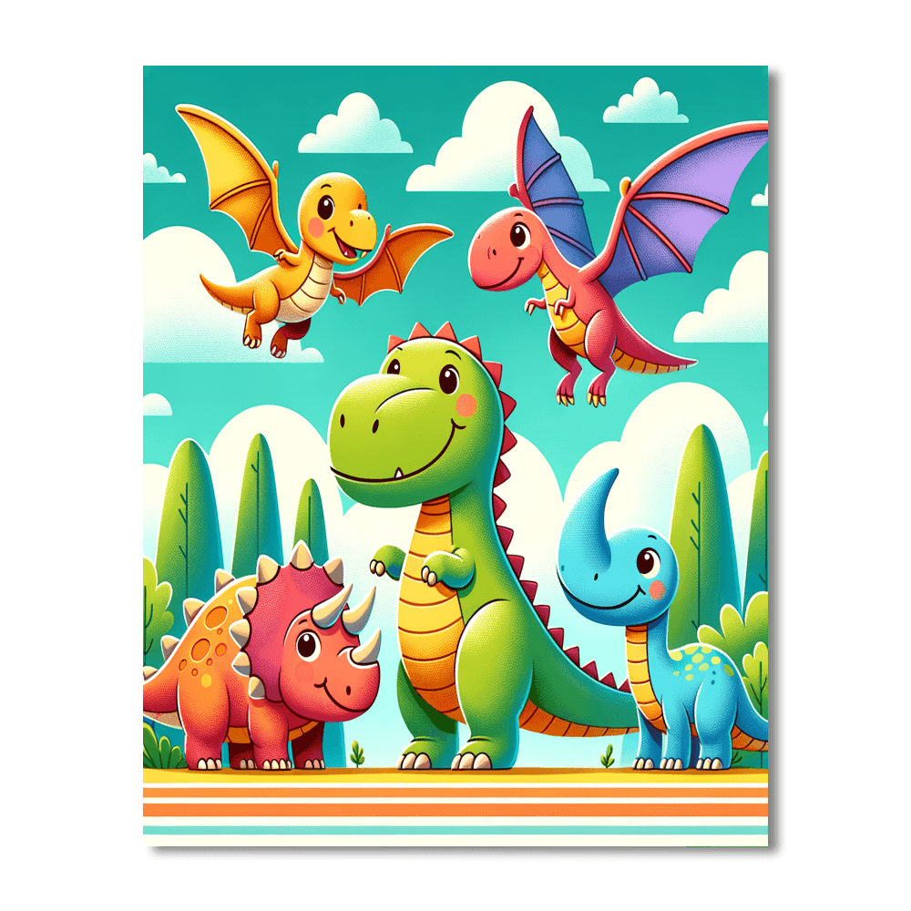 Dazzling Dinos DIY Paint By Numbers