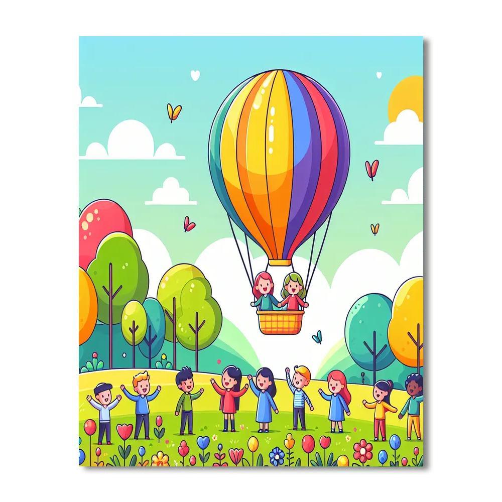 Exciting Balloon Ride Painting Number Kit