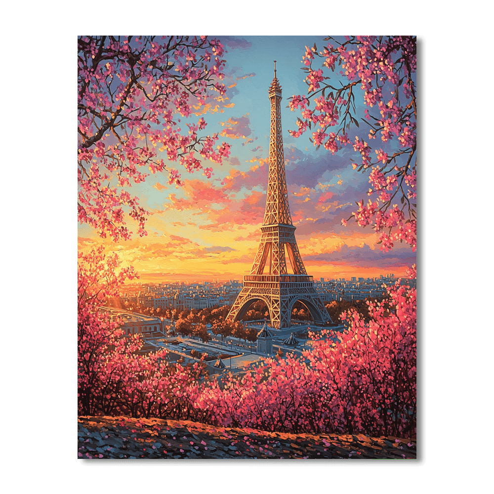 Eiffel Tower View Number Painting