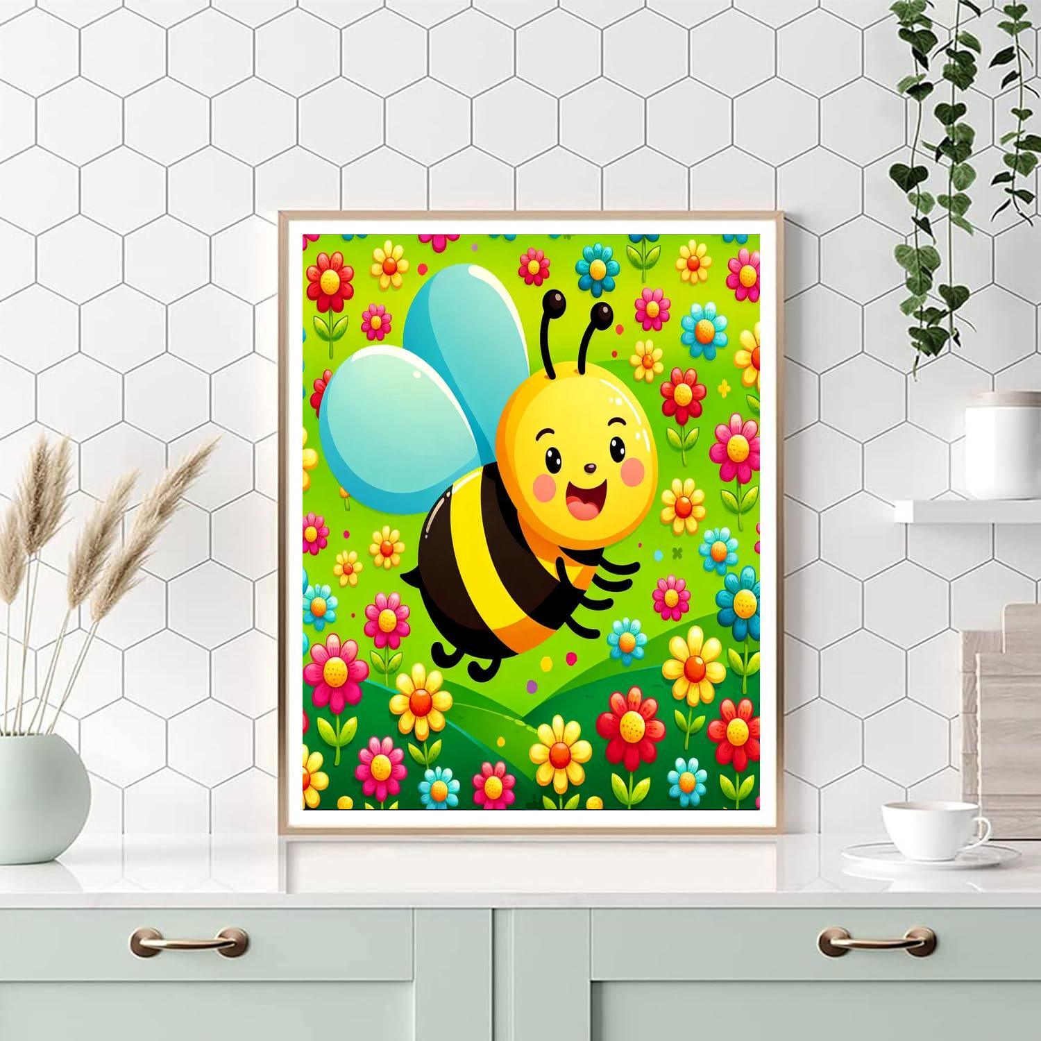 Friendly Bee Buddy DIY Paint By Numbers