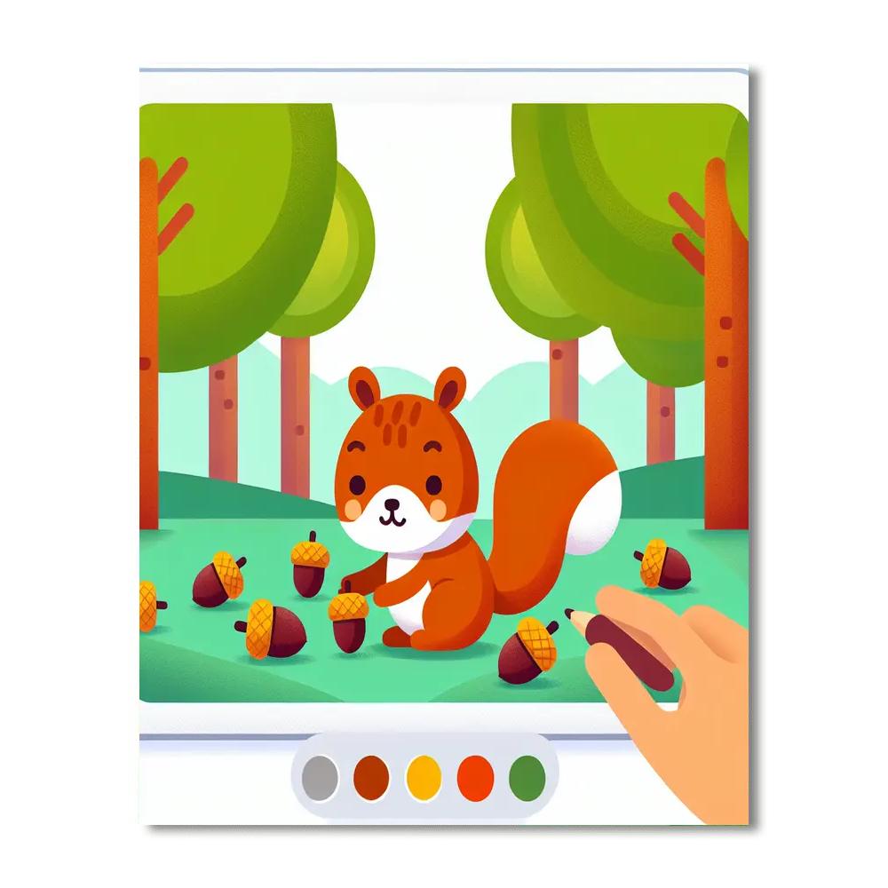 Nutty Squirrel Surprise Painting Number Kit